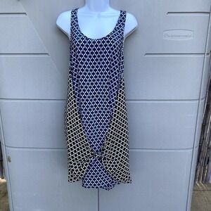 Rozae Nichols Women's 100% Silk Abstract Halter Tie Front Dress Size XS